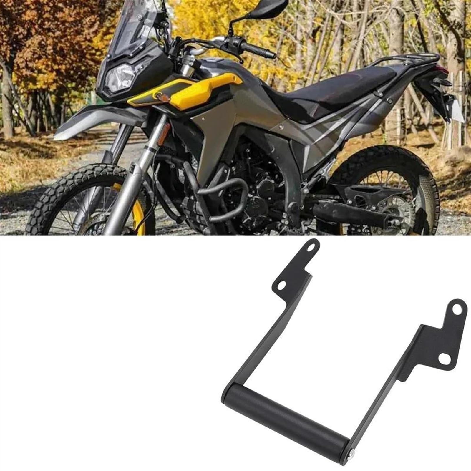 Staffa Per Navigatore GPS E Telefono Per Moto Loncin/VOGE 300 Rally, In Metallo Nero Con Asta 22 Mm, Antivibrante