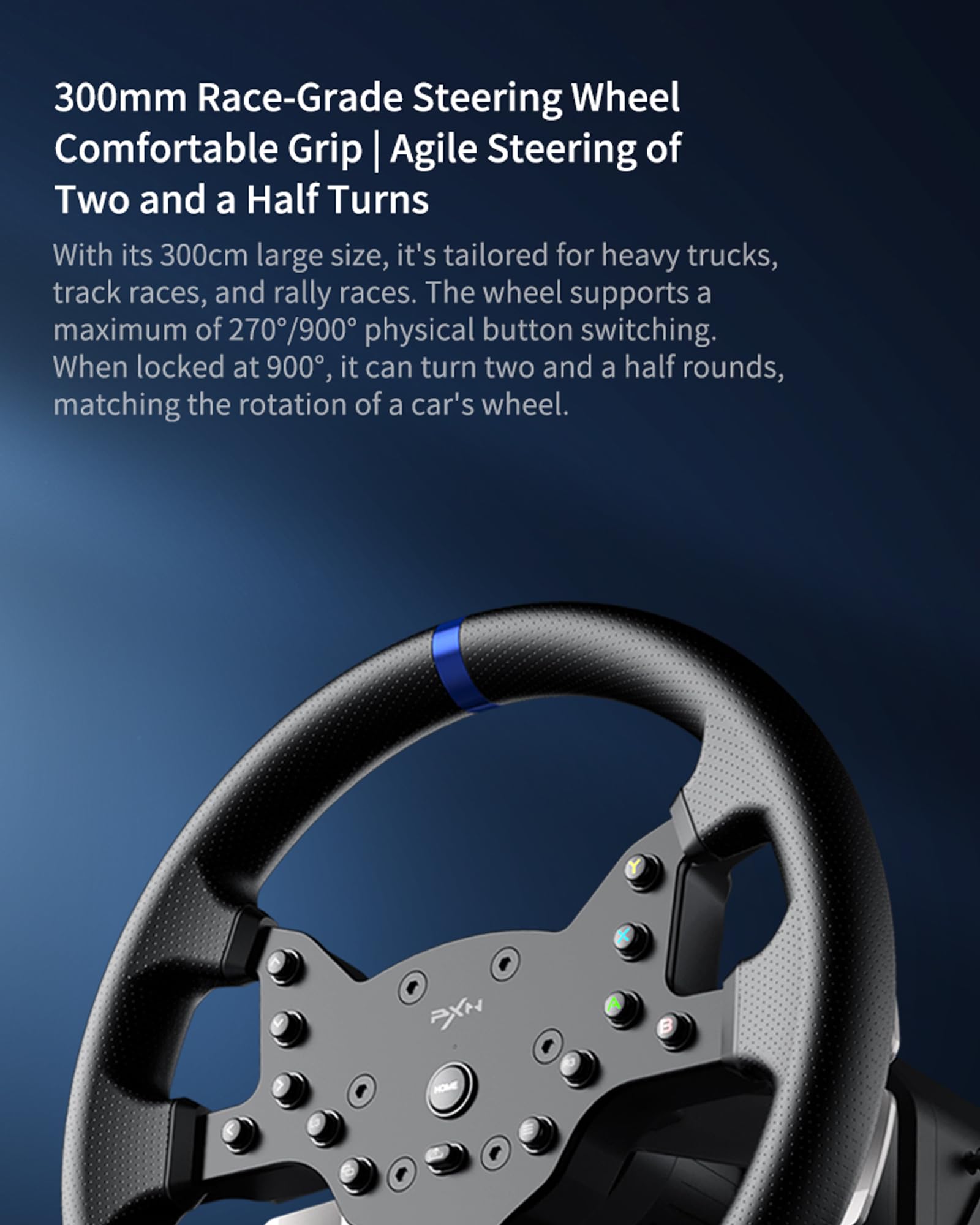 PXN V99 PC Racing Wheel con pedali e cambio, 3NM Force Feedback Lenkrad per Xbox One, Xbox Series X/S, PC, PS4