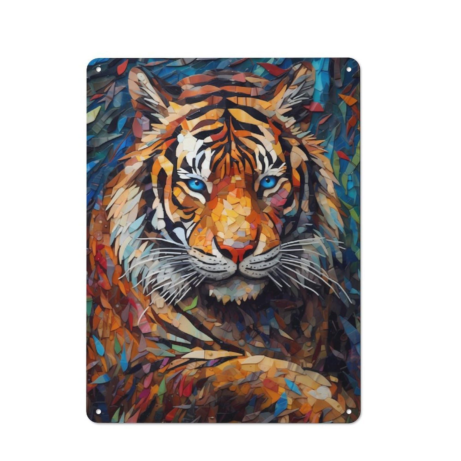 Metal Wall Sign 40x30cm Featuring Tiger Color for Garage Or Workshop, Suited to DIY Enthusiasts