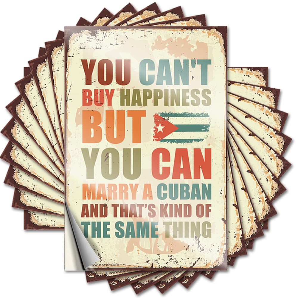 You Can't Buy Happiness But You Can Marry A Cuban Core Race DIY | Assorted Tattoo Helmet Removable Vinyl Sticker Decal(8X12CM)