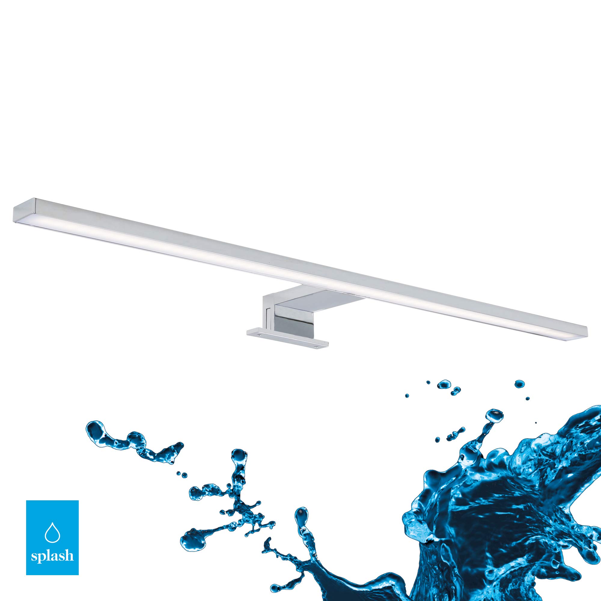 Briloner Leuchten - LED Spiegelleuchte, Spiegellampe chrom, 780 Lumen, 4.000 Kelvin, IP44