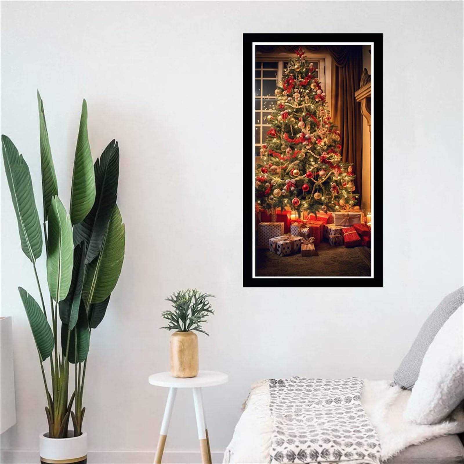 YSCOLOR Diamond Painting Invernale: Kit Ricamo A Diamanti Paesaggio Notte Di Neve, Tela 30x30 Cm, Fai Da Te Per Decorazione Casa E Regalo - 3