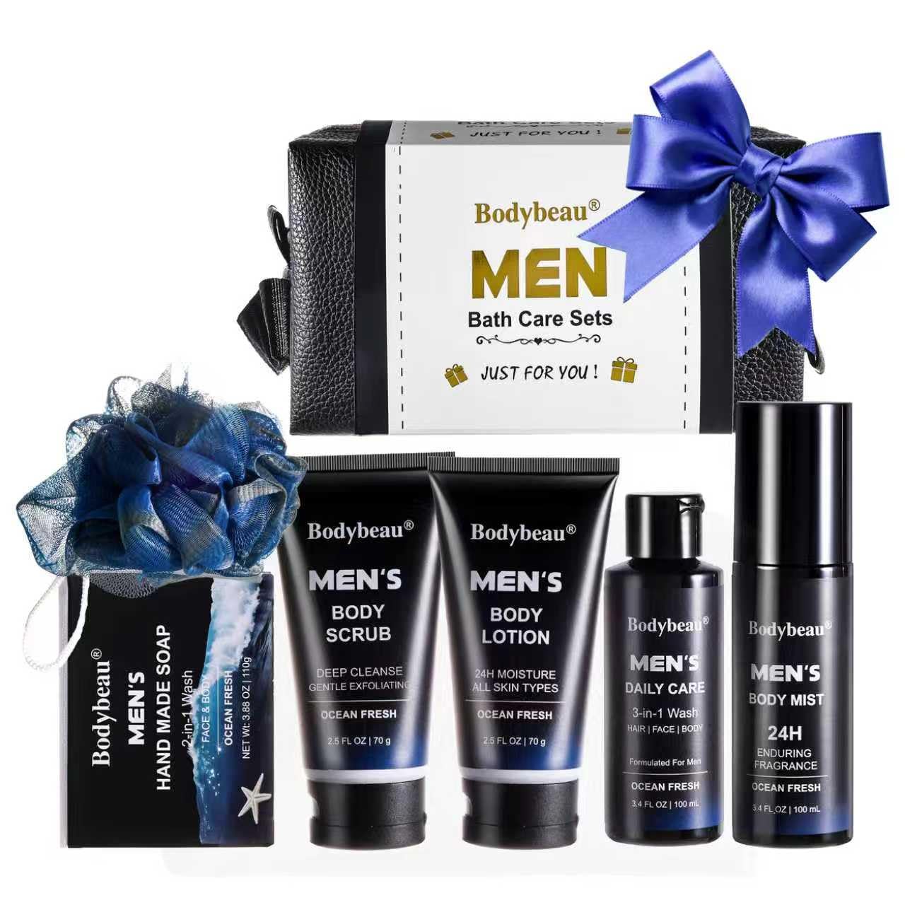 Amazon.com: Men's Bath and Body Spa Gift Set - 7-Piece Kit with 3