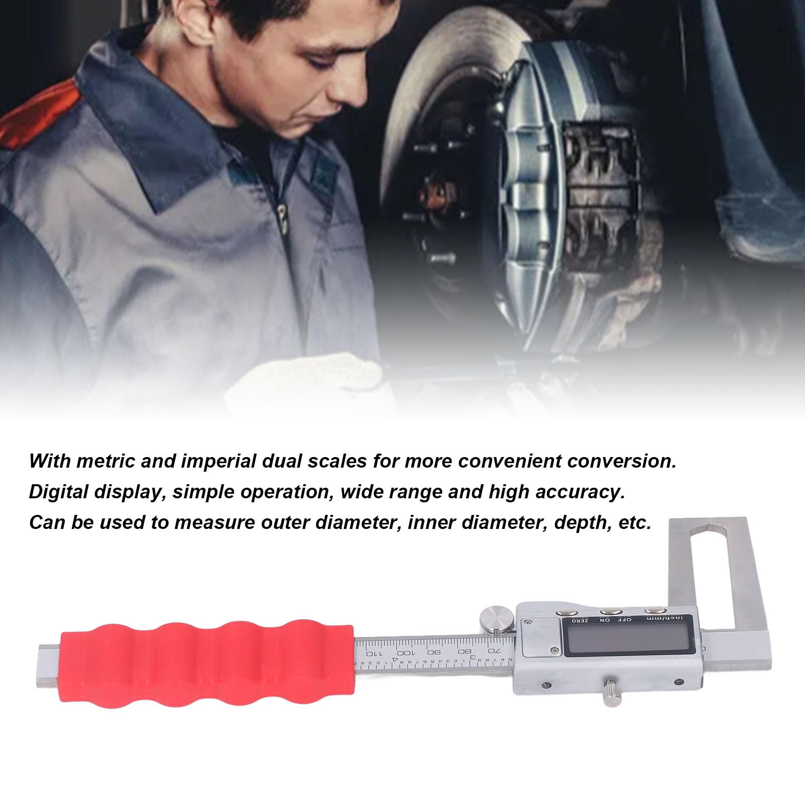Calibrador Vernier digital, herramienta de medición de acero inoxidable de doble escala de 0-150 mm para longitud, profundidad, diámetro interior y exterior