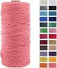 JeogYong Macrame Cord Thick Natural Cotton Cord Yarn Macrame Rope for Wall Hangings, Plant Hangers, DIY Crafts, Home Decorations, Gift Wrapping 3mm x 100m Watermelon pink