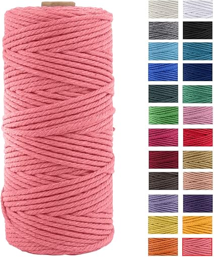 JeogYong macramè Filo 3mm x 100m Macrame Corda Cotone Naturale Cordoncino  Thai 4 Fili di Spago Colorato, Cordino per Borse Uncinetto Decorazioni  Arazzi Appendini per Piante Natale (Rosa Anguria) : Amazon.it: Casa