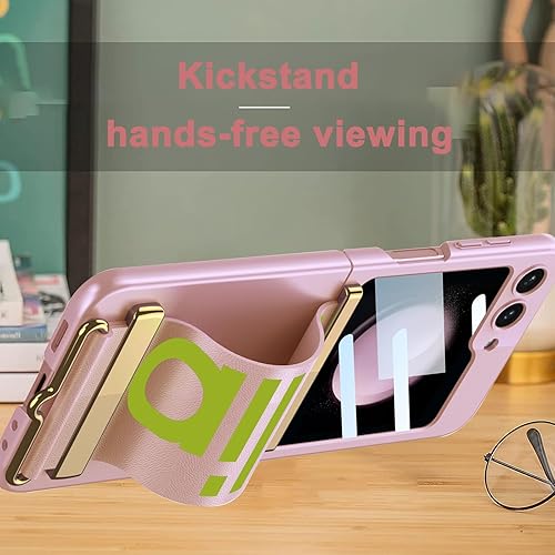 Miniatura 5 de NINKI Funda con correa compatible con Samsung Galaxy Z Flip 5 0.18 oz con protector de pantalla de cámara, funda de piel sintética a prueba de