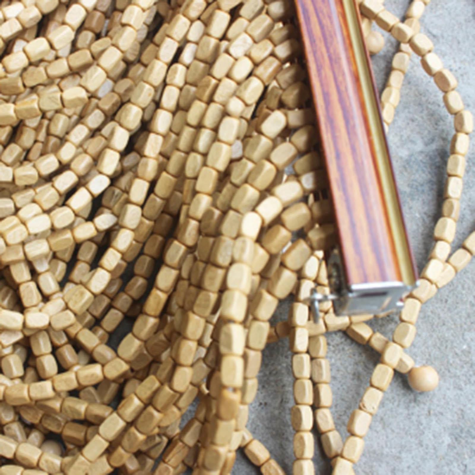 Tenda con perline di bambù per porta in legno naturale, tende per camera da letto, cucina, patio, da appendere, divisorio, pannello divisorio, 120 fili (120 x 238,8 cm)