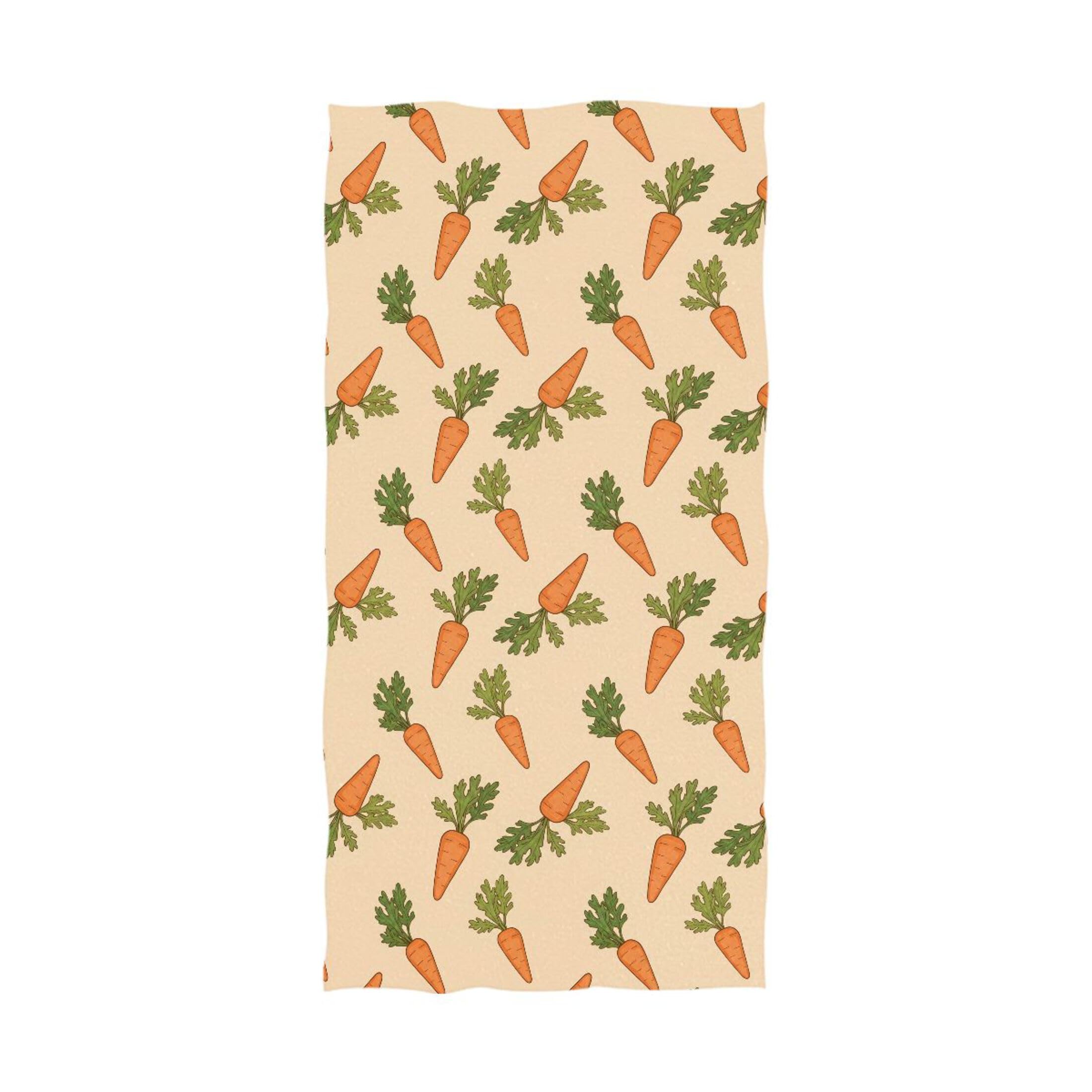 Kutsu Carrots Bath Towel, Highly Absorbent Cotton Soft Bath Hand Towel for Bathroom Kitchen Hotel Spa, 64 x 32 In