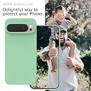 YATWIN Silicone Back Case for Google Pixel 9/9 Pro, Soft-Touch Phone Back Cover for Google Pixel 9/9 Pro - Link Cyan gallery image
