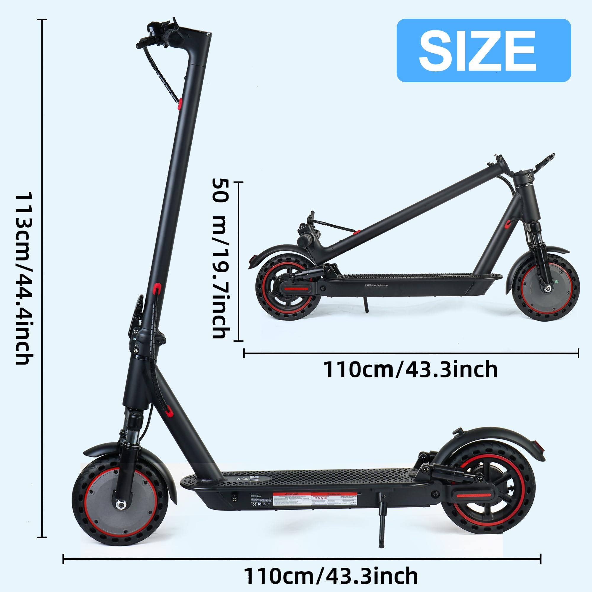 Monopattino elettrico pieghevole per adulti,8.5"/10" Pneumatici,portata massima 30-45 chilometri,4 ammortizzatori, controllabile tramite app
