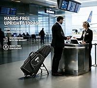 Vista 6 de JANUS Golf Travel Bag with Wheels, Foldable Airline-Ready Design, Protective Structured Design, and Support-Leg Travel System