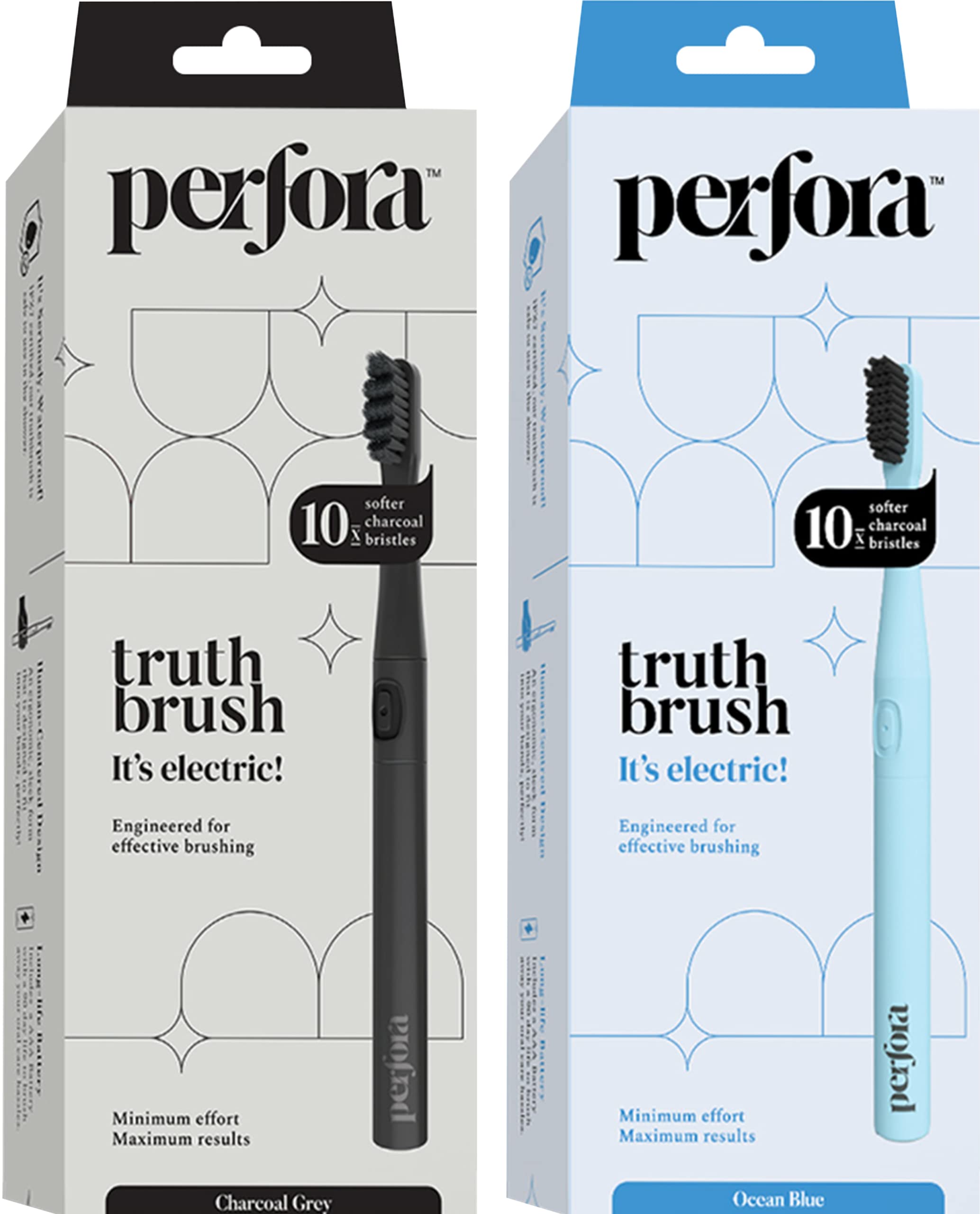 Perfora Electric Toothbrush, 2 Modes, AAA Powered, 24000 Strokes, 90 Days Battery Life | 1 Year Warranty | Electric Brush, Electric Toothbrush For Men, Women & Kids, 001 - Grey & Blue (Pack of 2) (B0BVW5YFHL) Amazon Price History, Amazon Price Tracker