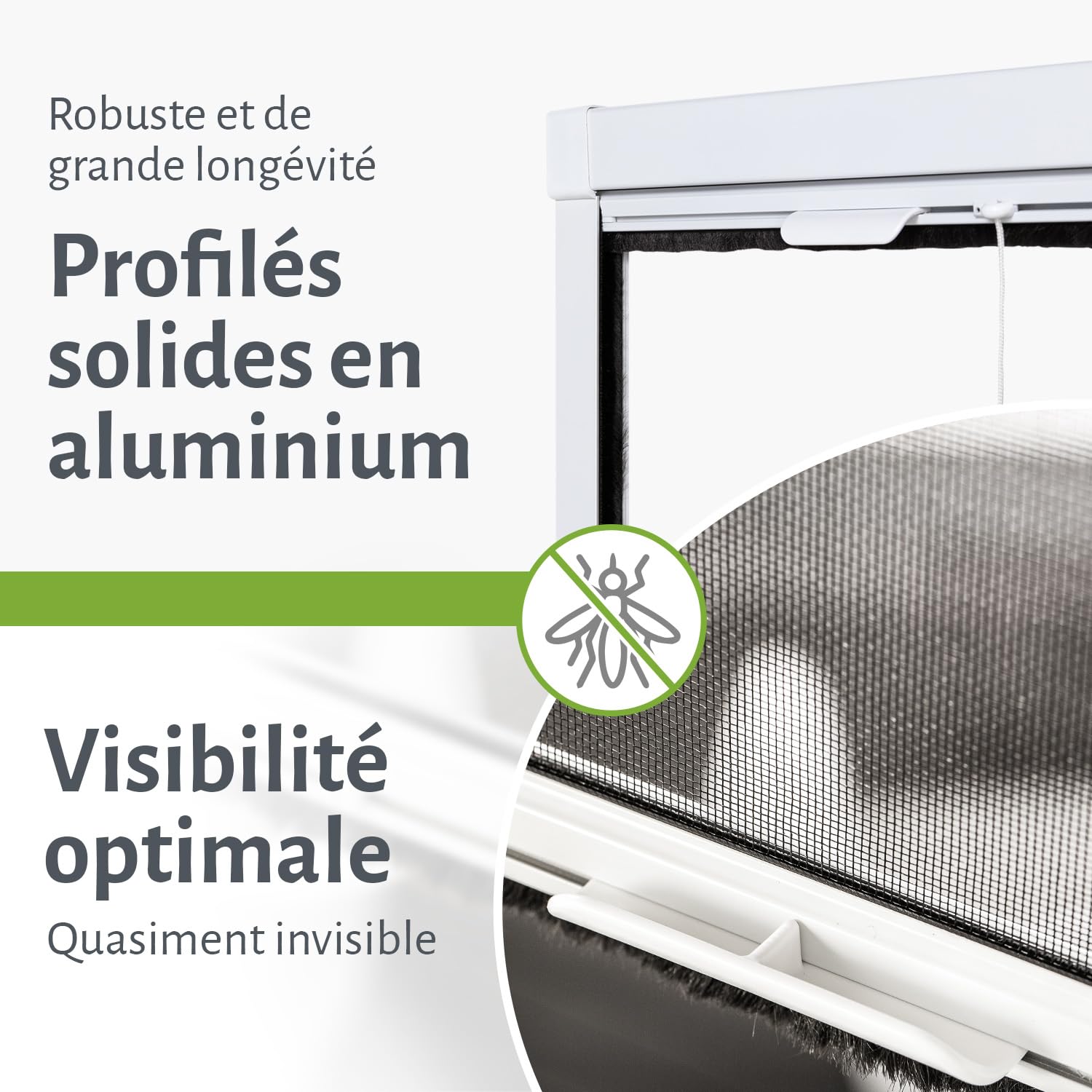empasa moustiquaire fenêtre enroulable SMART, blanc, marron ou anthracite | Protection contre les insectes volet roulant Store, à monter soi-même, Couleur : blanc, Taille:70 x 130 cm