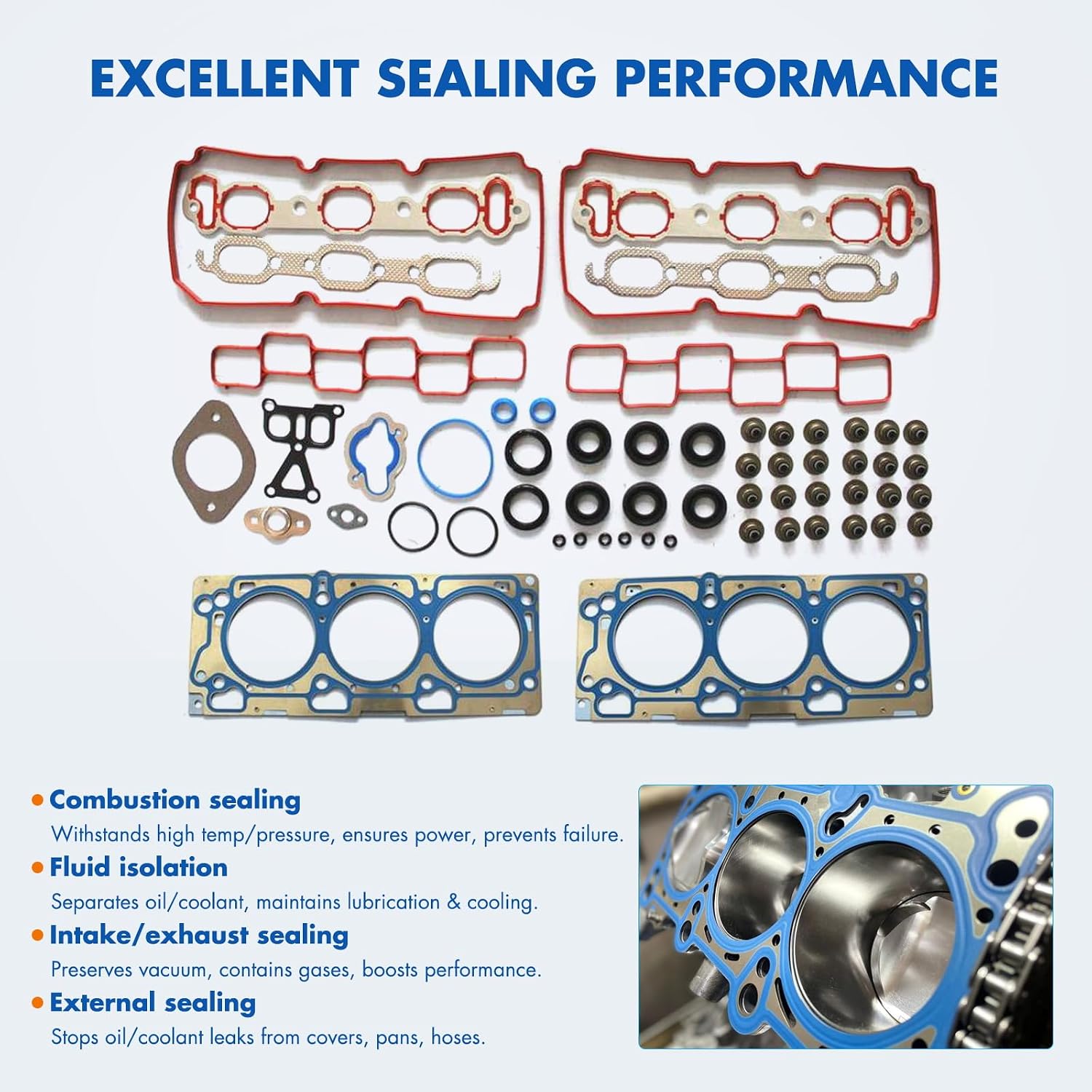 Cylinder Head Gasket Set Fit for Chrysler 300 3.5L,for Dodge Avenger 3.5L Replace HS26208PT-2,HS54372A