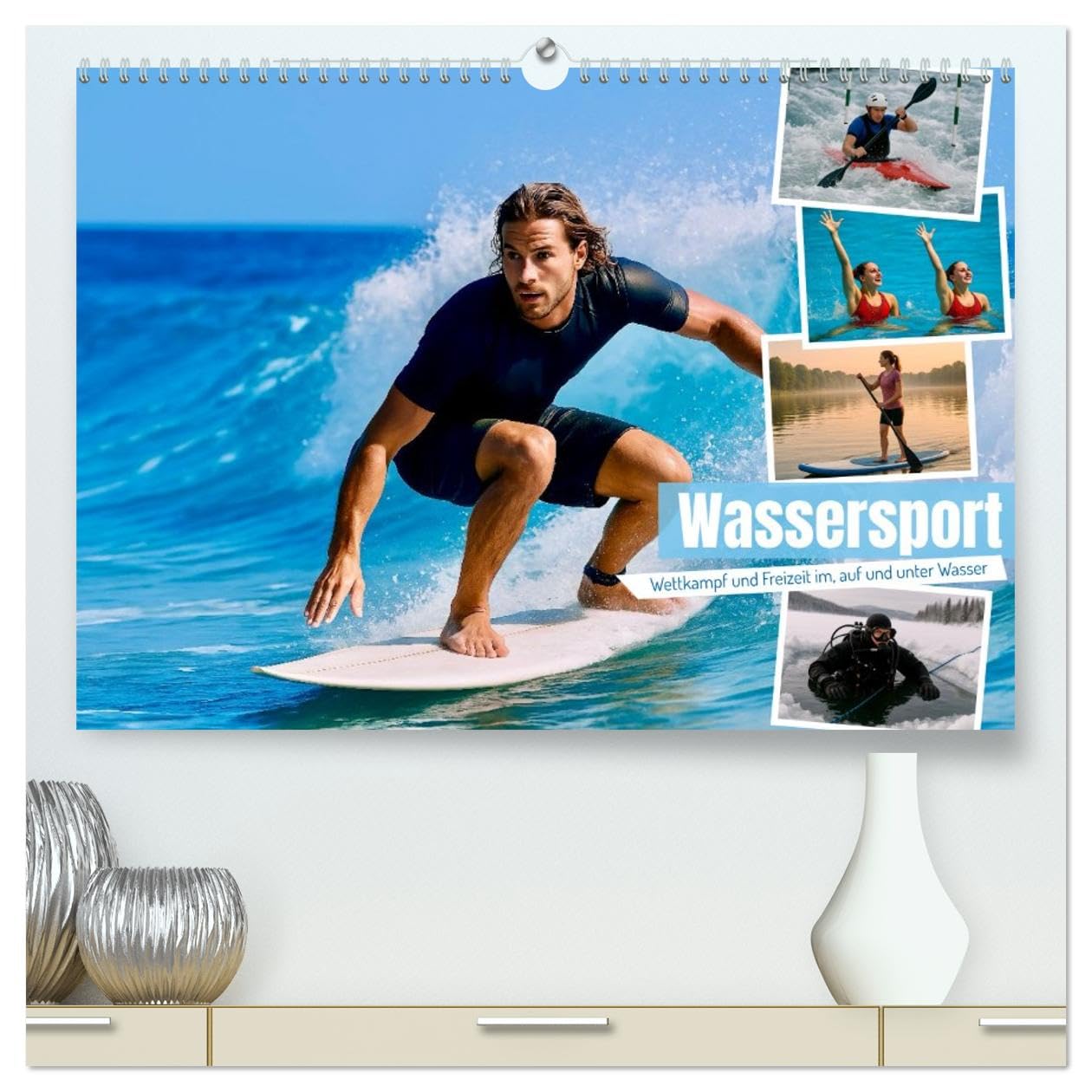 Wassersport. Wettkampf und Freizeit im, auf und unter Wasser (hochwertiger Premium Wandkalender 2026 DIN A2 quer), Kunstdruck in Hochglanz: Rein ins ... Sport mit dem Element Wasser (CALVENDO Sport)
