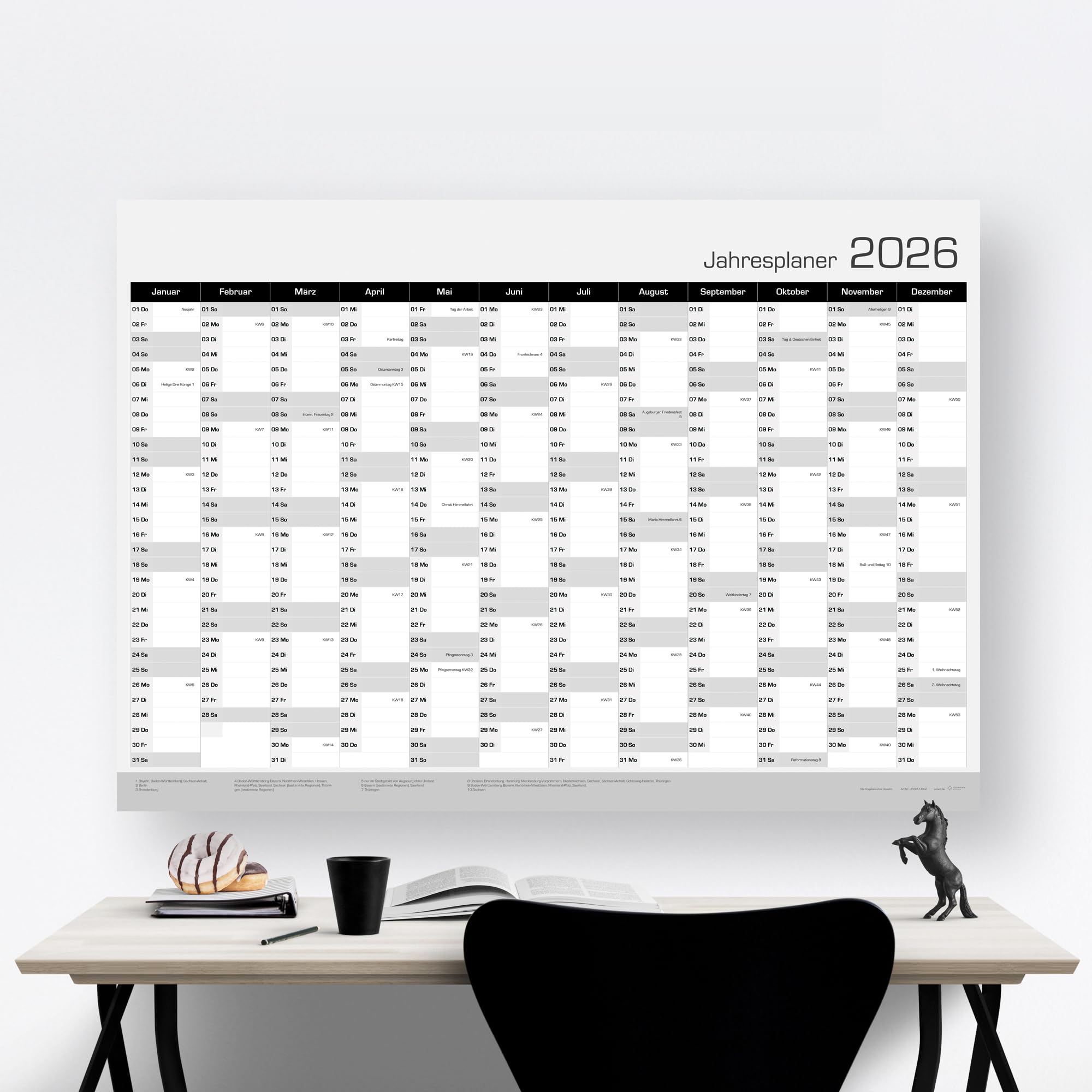 Wandkalender/Jahresplaner 2026 mit Ihrer Werbung ☆ günstig online bestellen