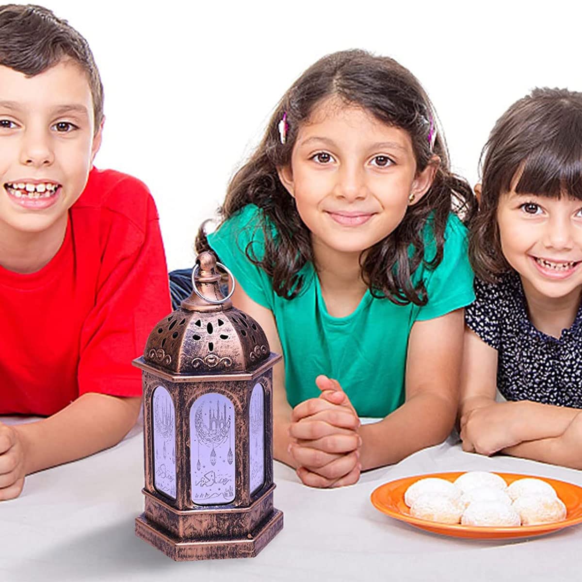 Lampada Decorativa Ramadan A LED - Lanterna In Legno Per Tavolo, Luce Calda, 31x5.5x18.6 Cm, Batteria