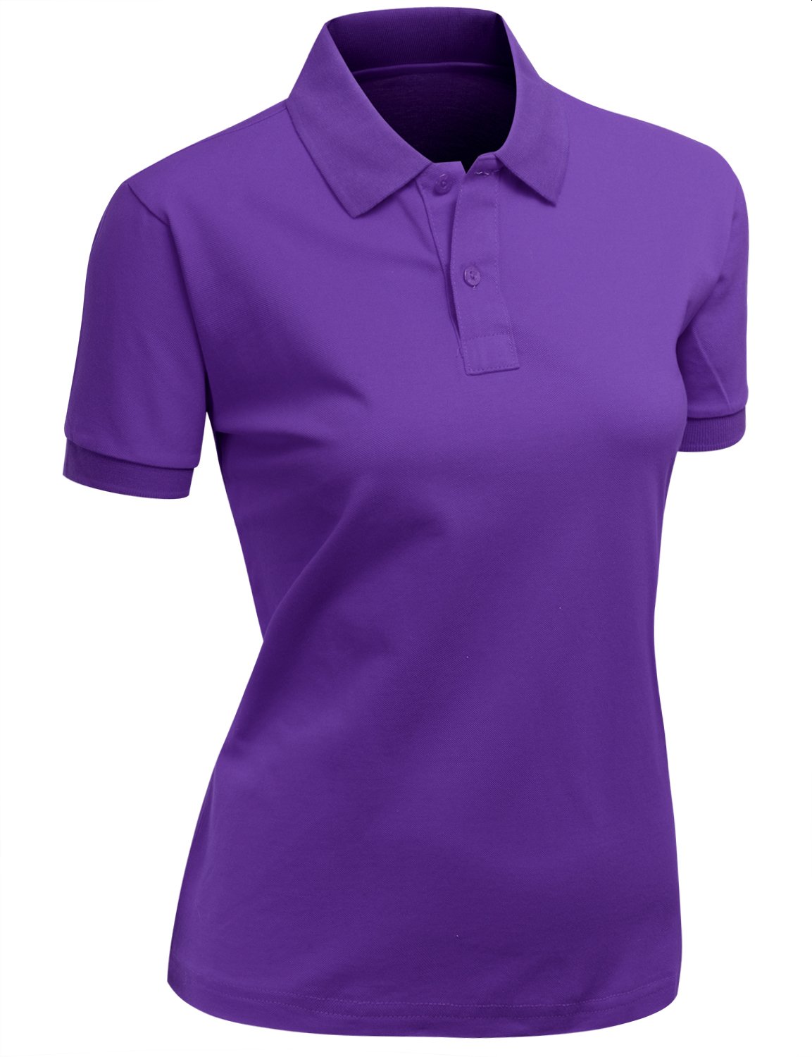 Women's 100% Cotton PK Silket Polo Dri Fit Collar Short Sleeve T-Shirt