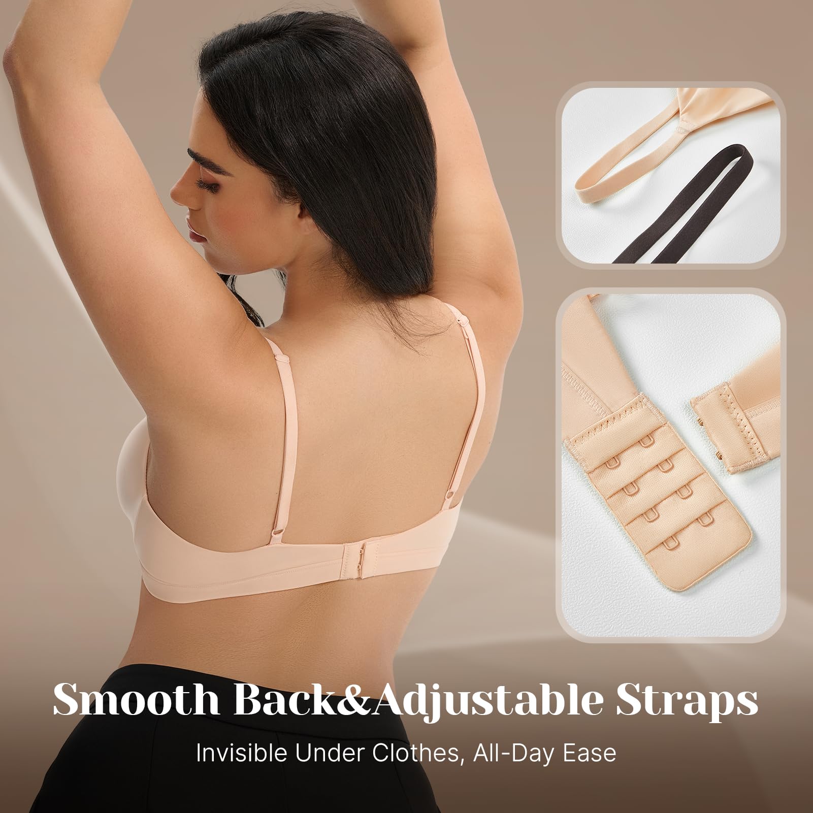 Feng Shui Bralette a Triangolo da Donna Reggiseno Profondo Non Imbottito Reggiseni Push up Senza Cuciture Reggiseno Confortevole per Tutti i Giorni Senza Fili