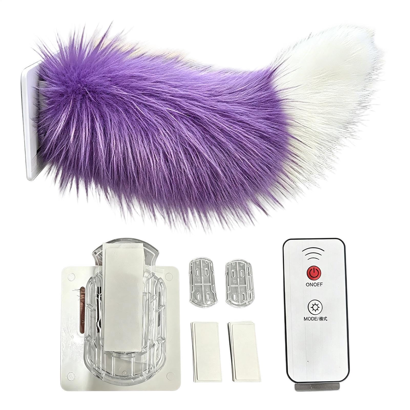 YNPQTDS Remote Control Electric Car Tail With Fixed Plate And Buckle, 32cm, PP Cotton, Rechargeable Realistic Car Tail Decor, Wagging Realistic Cute Decor For Travel Rear Trucks Motorcycle Home