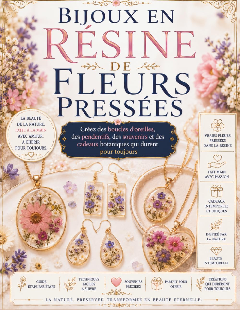 Bijoux en résine de fleurs pressées: Créez des boucles d'oreilles, des pendentifs, des souvenirs et des cadeaux botaniques qui durent pour toujours