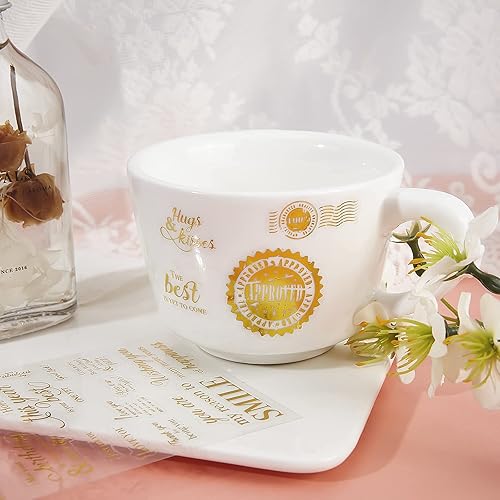 Miniatura 4 de SUPERFINDINGS 22 hojas de purpurina autoadhesivas, estampación en caliente, pegatinas decorativas doradas, cajas de regalo, pegatinas para