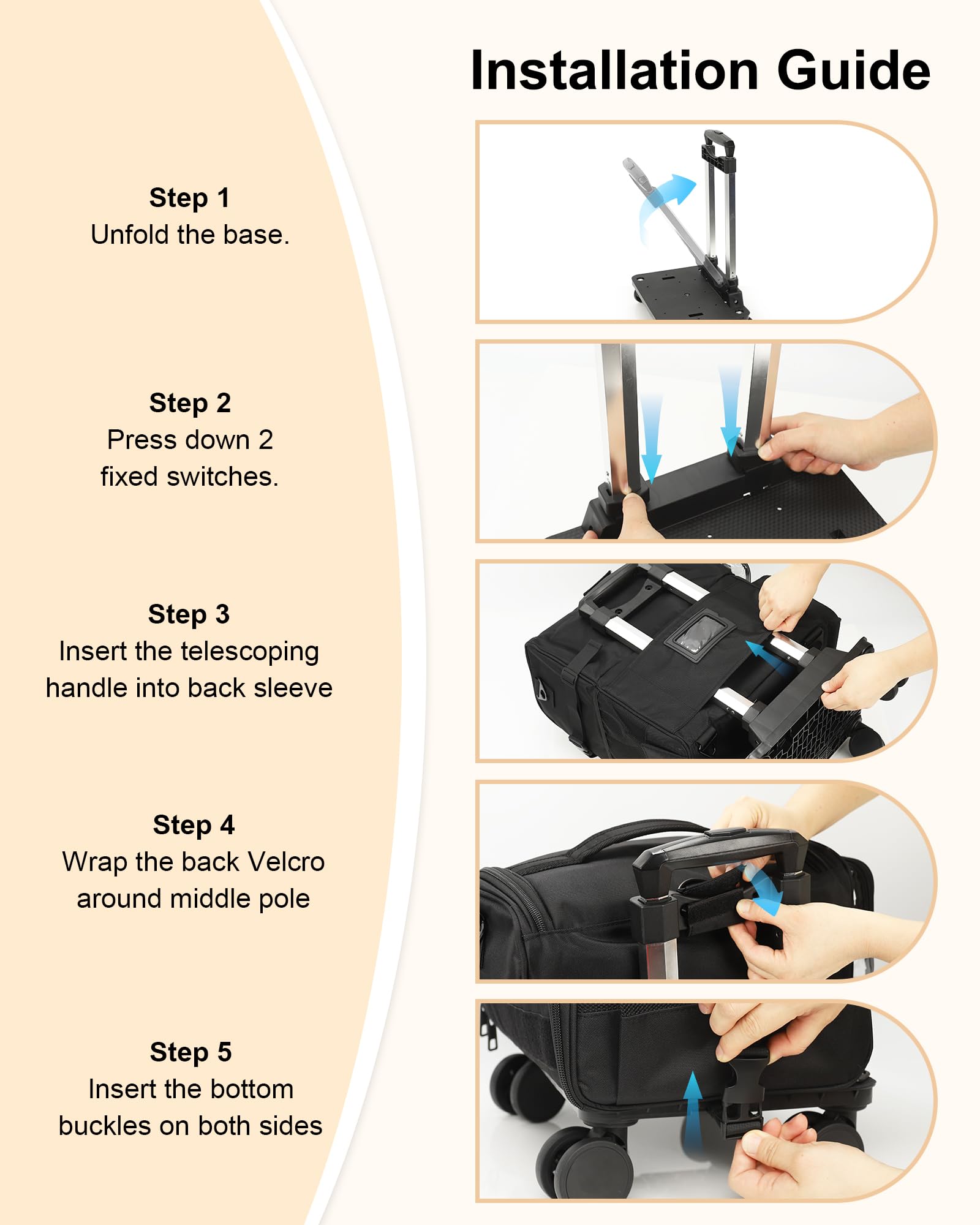 Relavel Rollender Make-up Koffer, Kosmetikkoffer mit Rädern + 4 transparenten Taschen, Profi Set für Make-up-Künstler – Kosmetik-Organisierer mit verstellbaren Trennwänden, 360°-Drehrollen, Schwarz