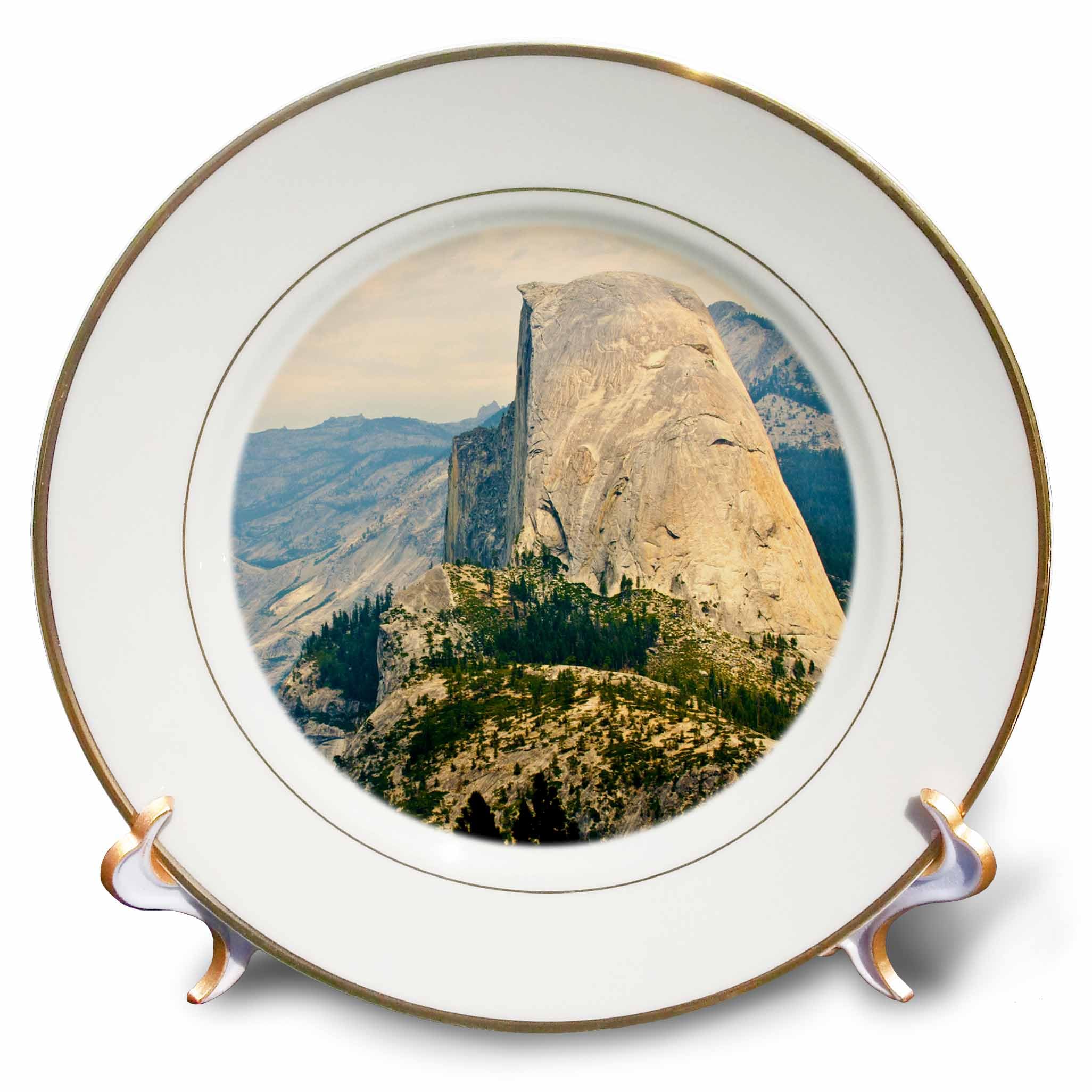 3D Rose cp_229857_1 USA - California - Yosemite National Park - Half Dome Porcelain Plate, 8