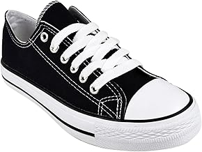 Inspire Me Women Canvas Shoes Gym Sports Trainers Lightweight Comfortable Canvas Shoes Plimsoll Trainer Pumps Ladies Lace up Flat Shoes