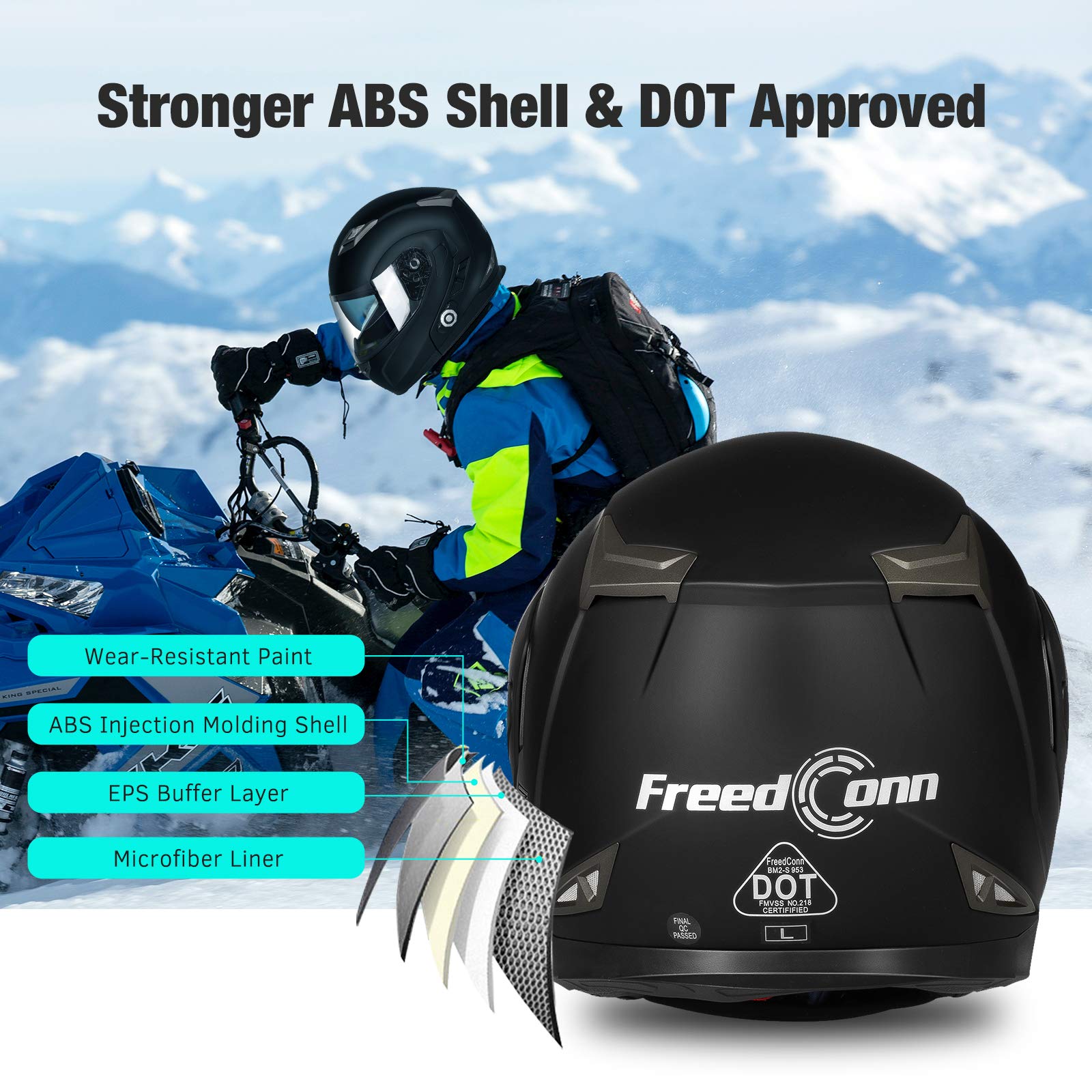 Buy Motorcycle Bluetooth Helmet FreedConn BM2S Flip Up Modular