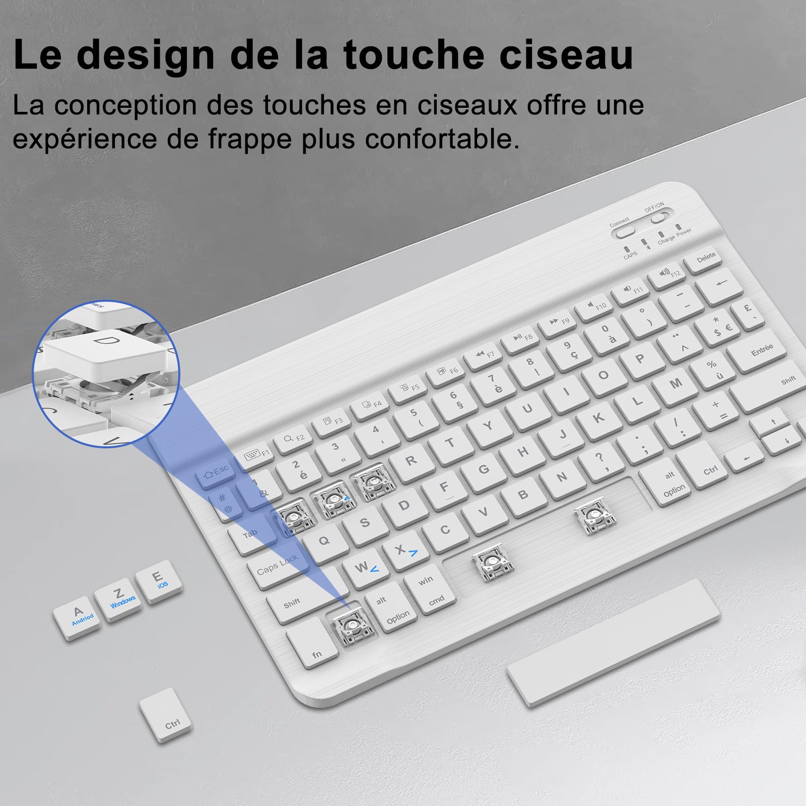 Cover Con Tastiera Bluetooth Staccabile Per Xiaomi Redmi Pad 2 11” 2025 – Layout AZERTY Francese, Custodia Magnetica In Nero