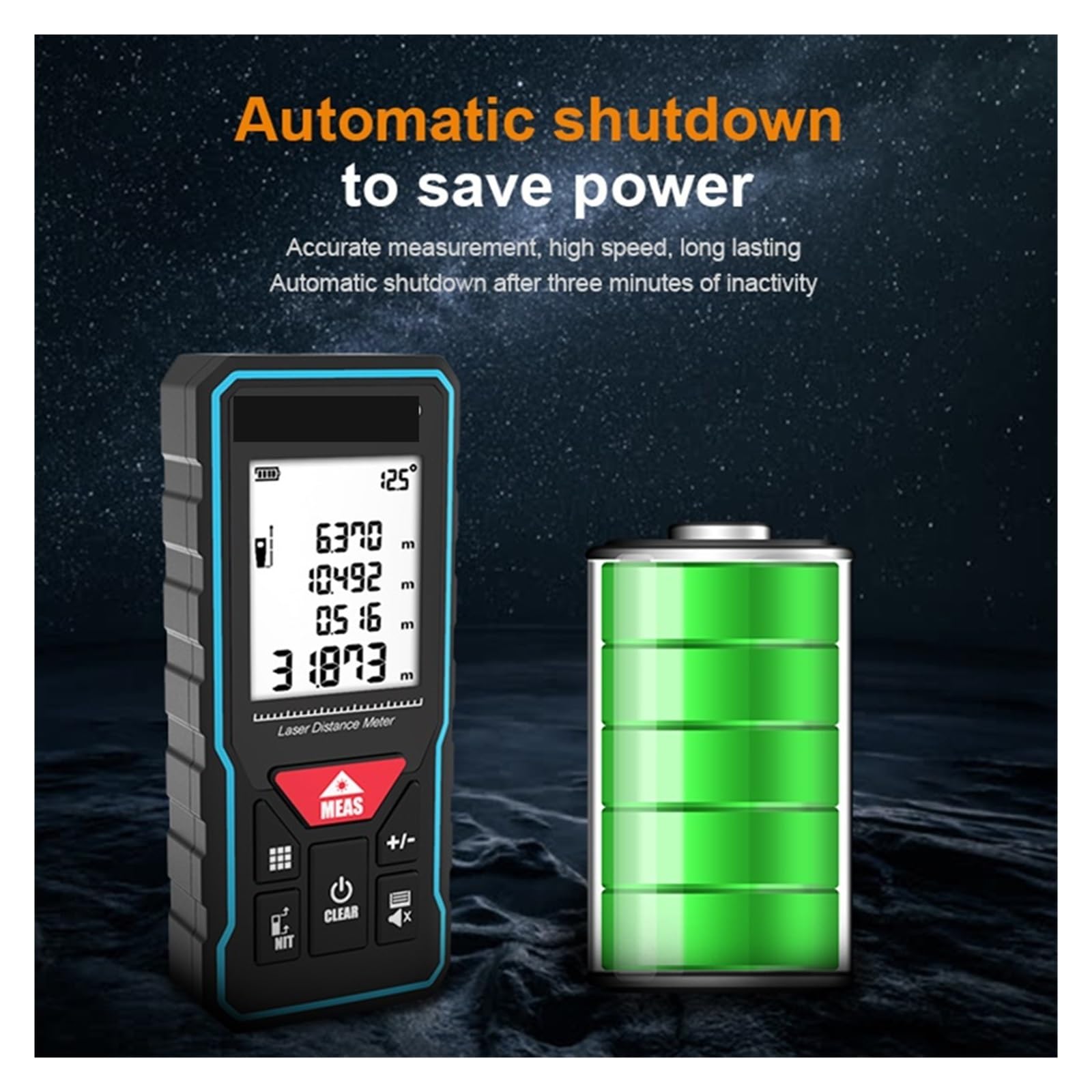 Misuratore di Distanza X5 X6 Telemetro Finder Misura Portatile Angolo accurato Calcola for la Costruzione Alta precisione(X6-Rechargeable,100m)