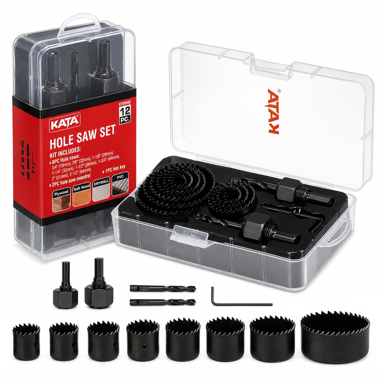 KATA 8-Piece Hole Saw Kit - Drill Perfectly! -12