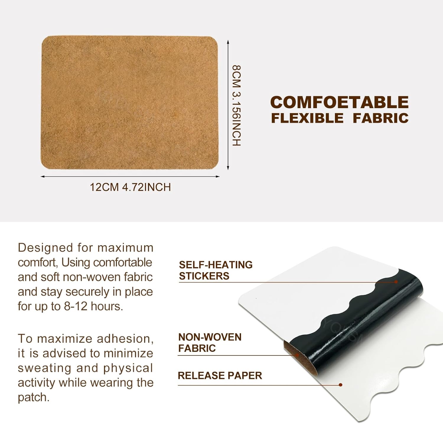 60pcs Ginger Patch Natural Herbal Hot Patches, Pain Relief for Neck, Shoulder,Back,Waist,Hand,Knee, Foot,Joint and Muscle,Long Lasting Relief image 3 of 8 B0F6BTH1CZ