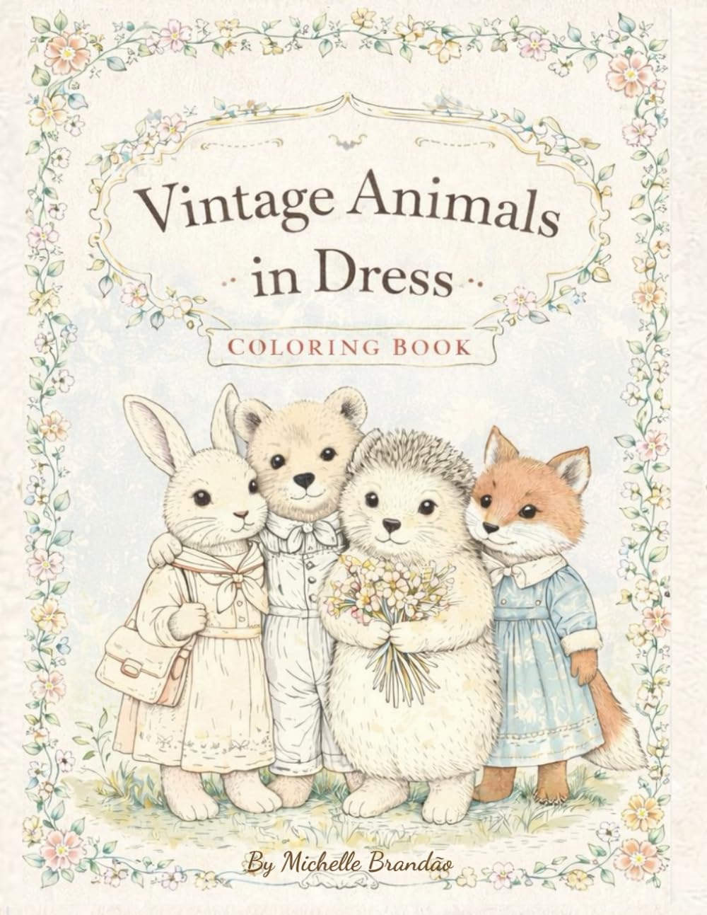 Vintage Animals in Dress: A Nostalgic Coloring Book of Gentle Animals in Timeless Clothing