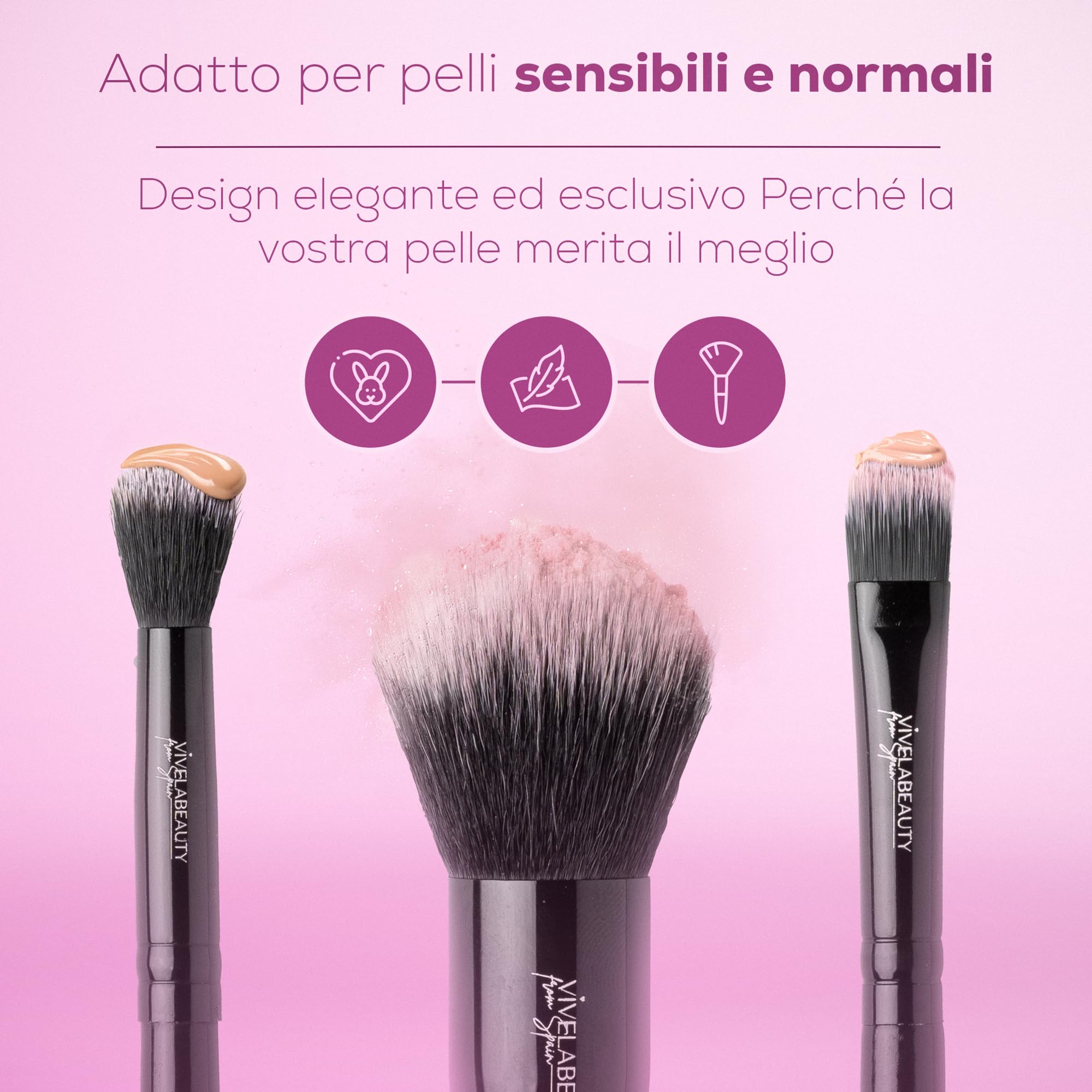 Set Pennelli Make Up 18 Premium synthetic pennello trucco, Kit professionali per fondazione cipria fard ombretto, Pennelli make up, Pennelli trucco make up, Ideale per regalo Compleanno San Valentino.