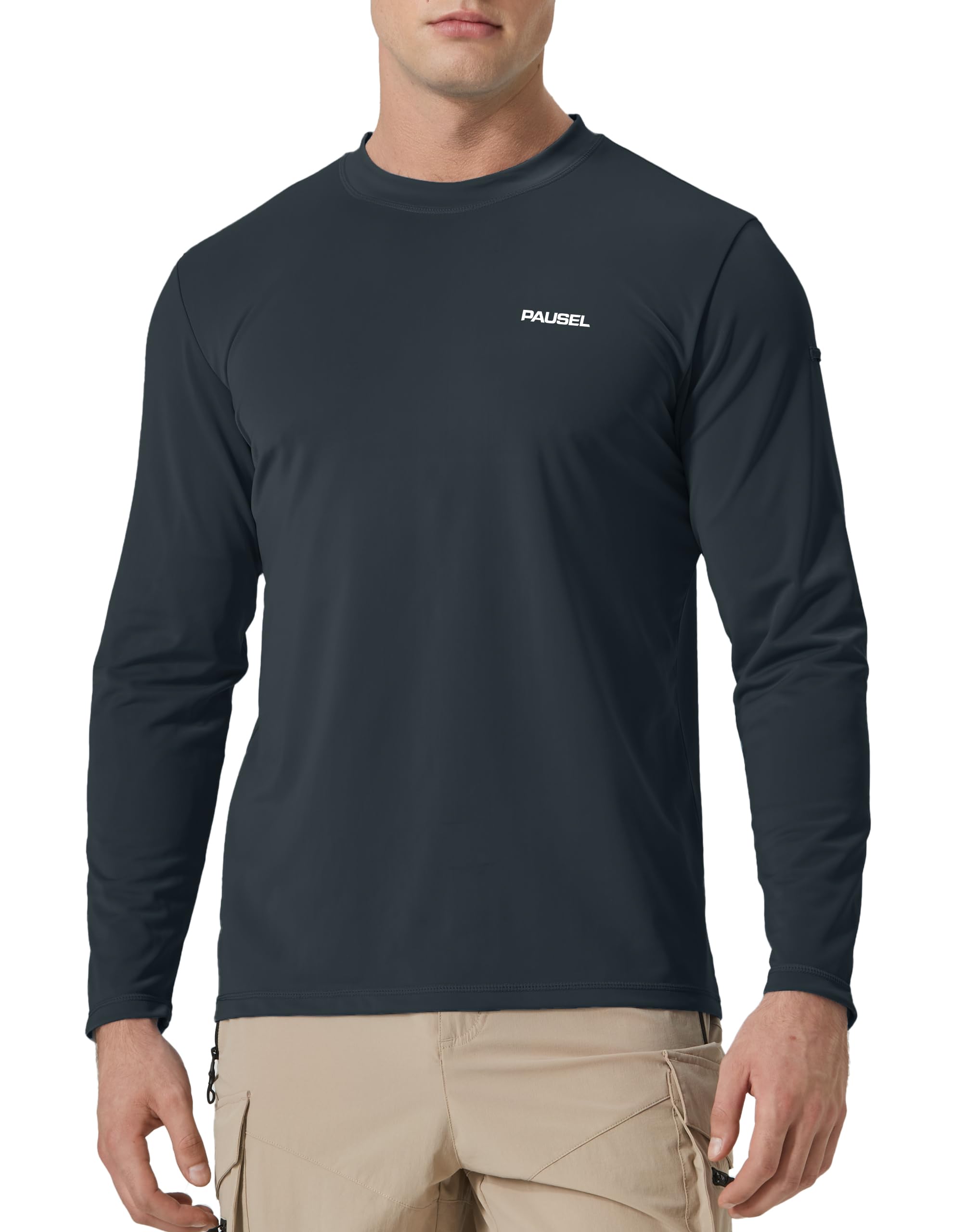 Men's Sun Protection Long Sleeve Swim Shirts Quick Dry Rash Guard Lightweight UPF 50+ Fishing Hiking Beach UV Shirt