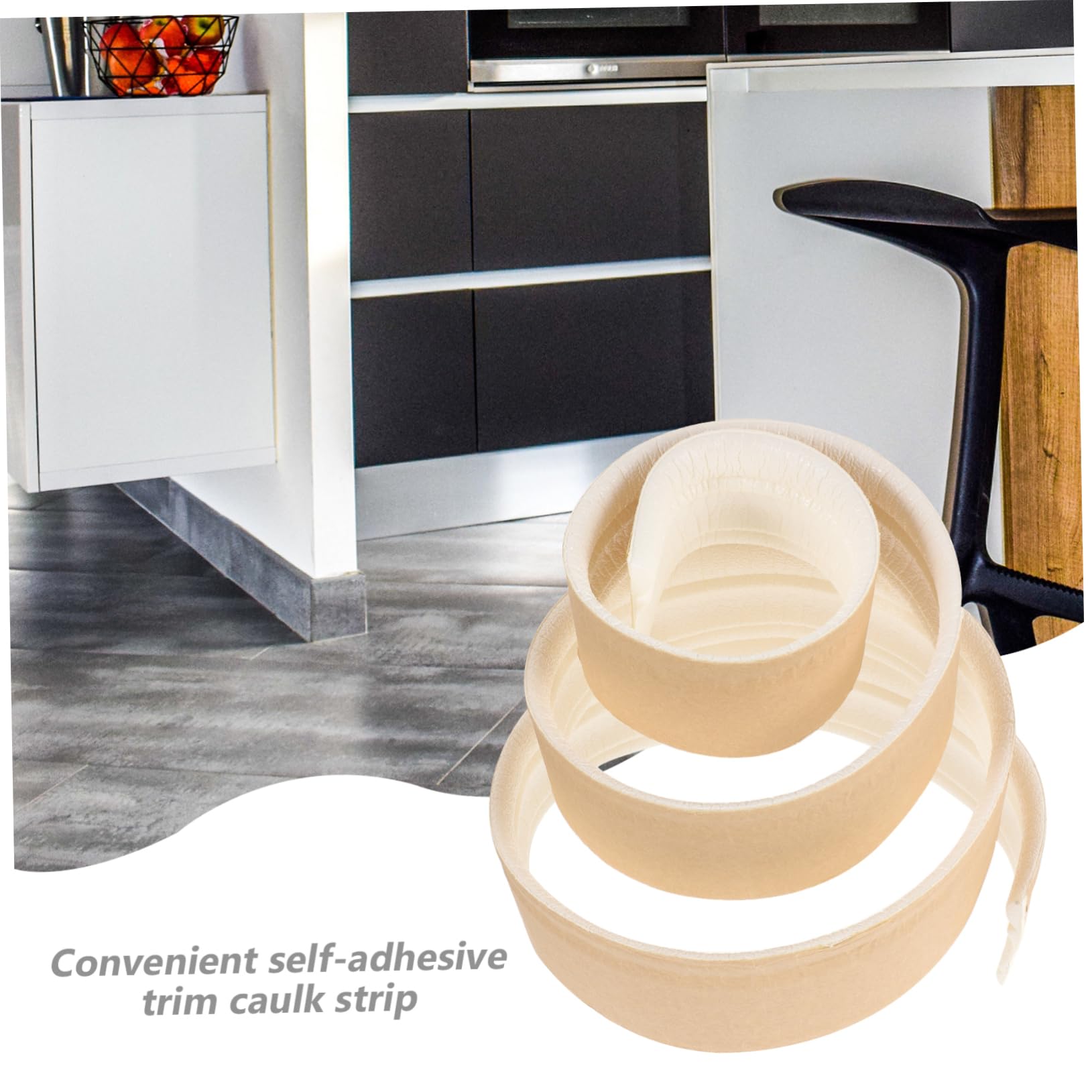 HOMSFOU 5piezas Moldura Flexible Autoadhesiva Para Esquinas De Pared Tira Decorativa De Caulk Para Bordes De Muebles y Azulejos Fácil De Usar Residuos