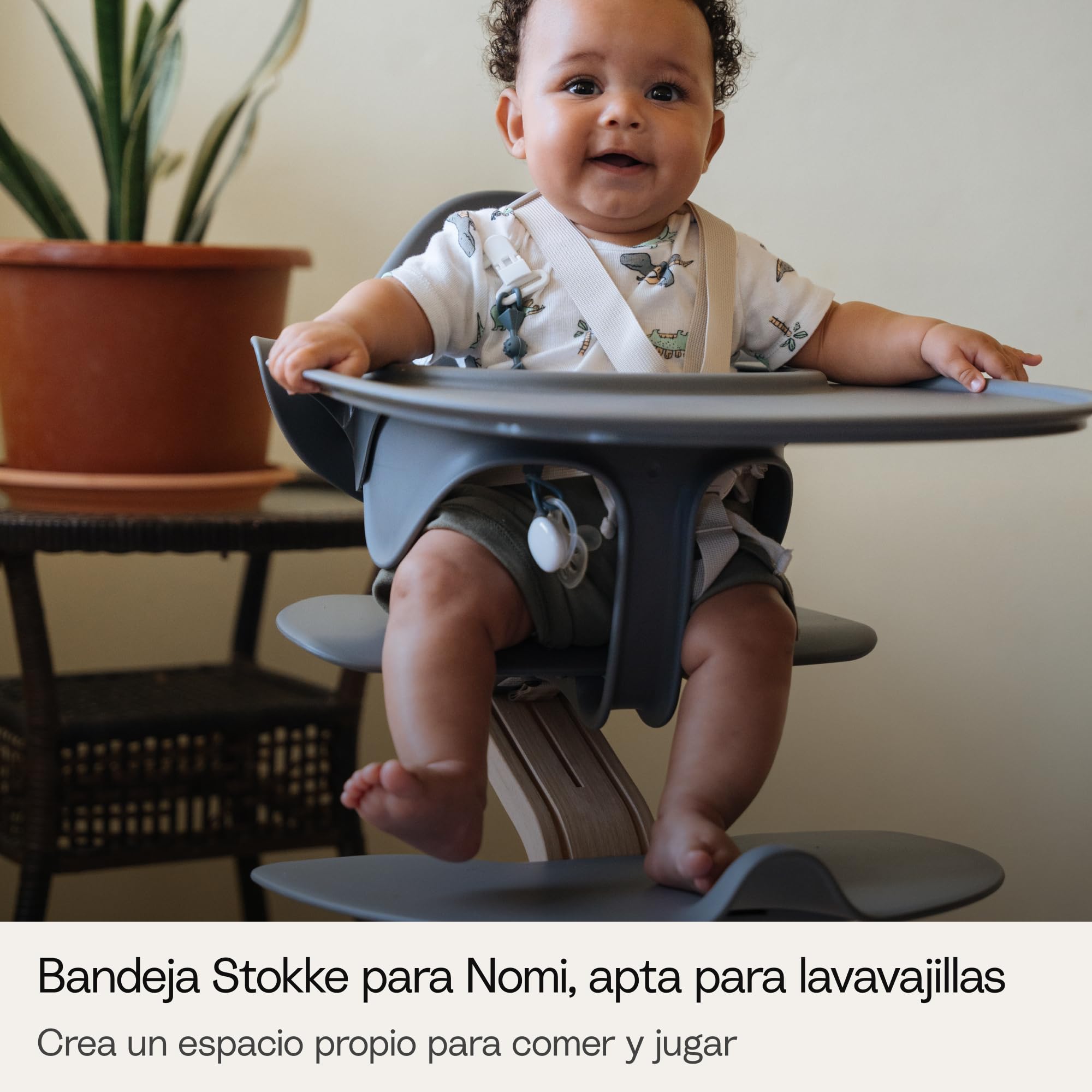 Stokke Nomi Trona con Set Recién Nacido, Baby Set y Bandeja, Gris