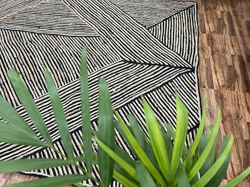 Miniatura 2 de ARTS OF JAIPUR Collection - Alfombra de pasillo de 3 x 10 pies, alfombra de yute negro y beige, alfombra de pasillo de cocina, alfombra de pasillo