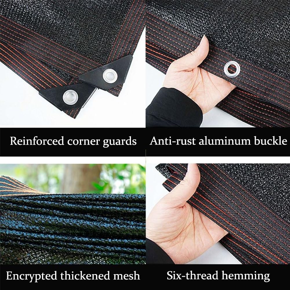 Schwarz & Sonnenschutz Netz für Gemüse und Gartenanlagen UV beständig verschiedene Größen 1x1 bis 8x15 Ideal für Gewächshäuser und Außenbereiche (3x5m)