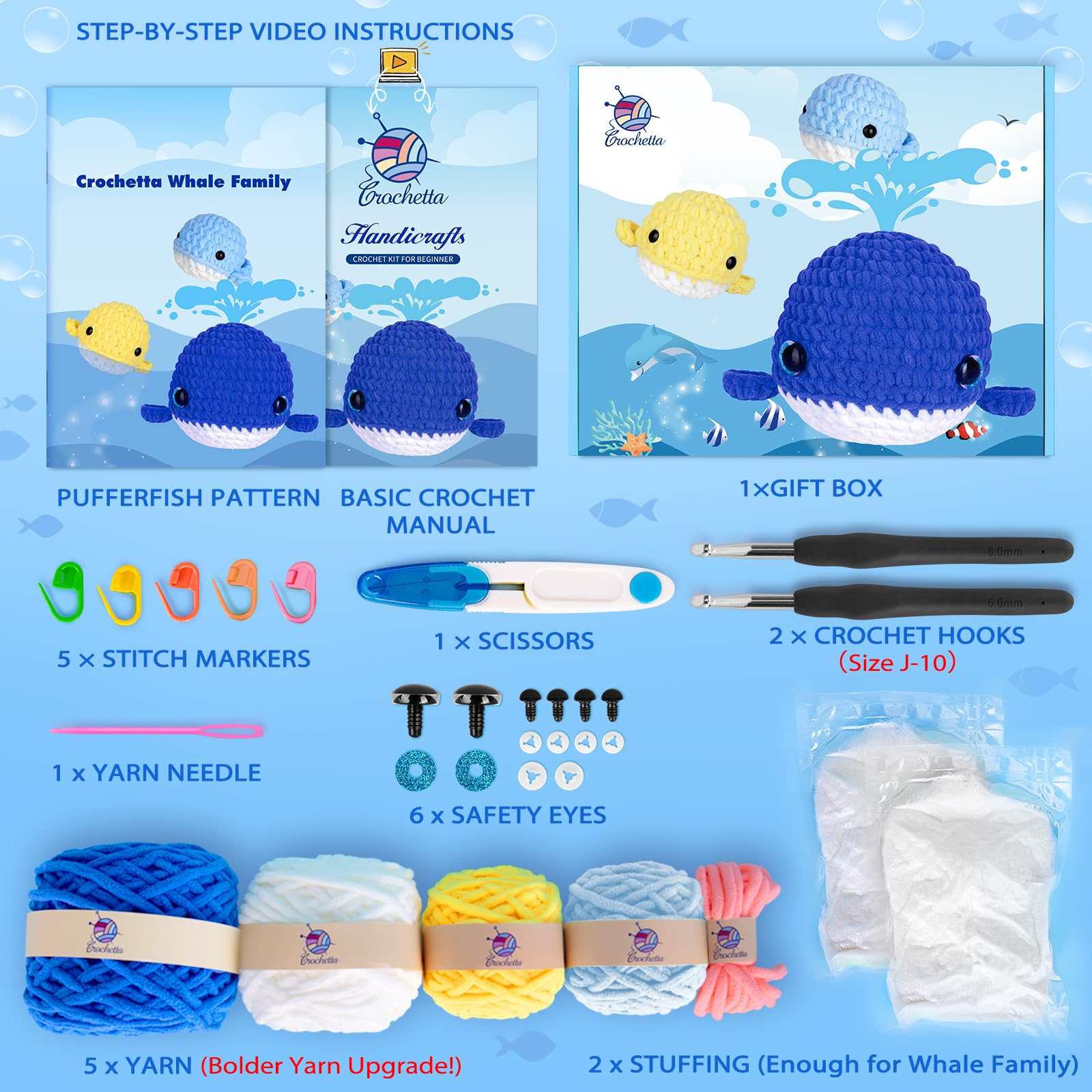 Crochet Kit for Beginner Upgraded Easy Yarn Crochet Starter Kit w Step-by-Step Video Tutorials - Image 4