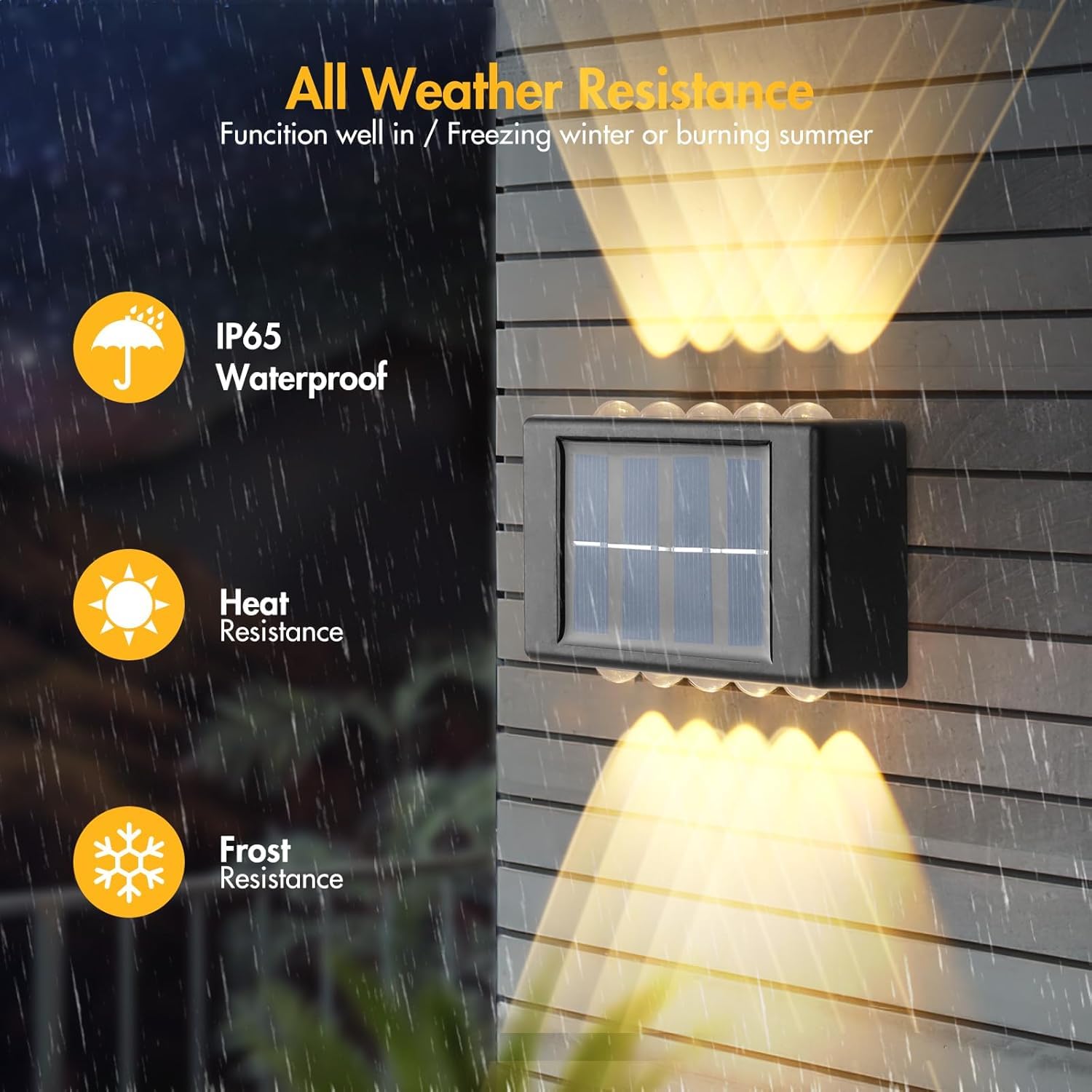 WIGUROE Solar Wall Lights Outdoor - Image 2