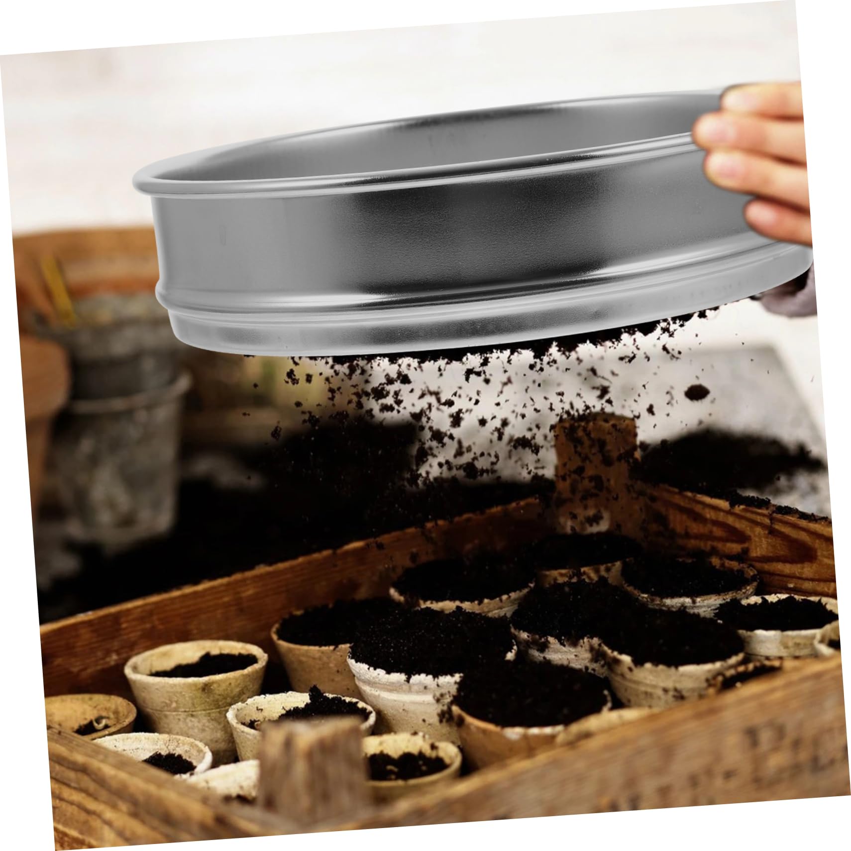 Alipis Stainless Steel Test Sieve Mesh Multi Functional Soil Sifter for Laboratory Use Standard Analysis and Sample Testing Economy Test Sifter with Wire Cloth