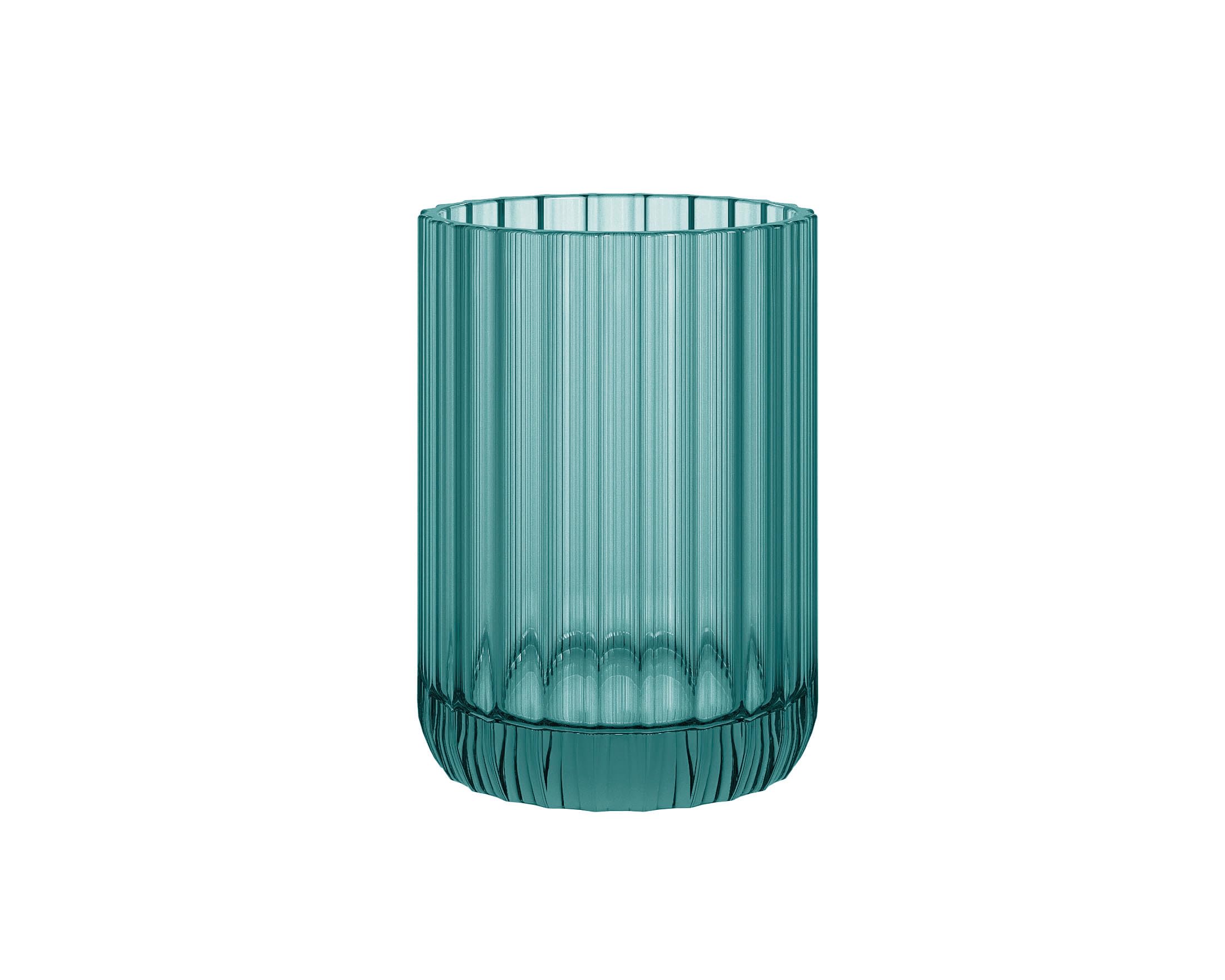 Cosmic Green Lido Tumbler Toothbrush Holder For Bathroom Countertop With Contemporary And Circular Design, Glass Toothbrush Holder