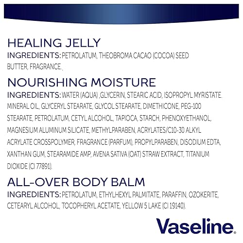 Miniatura 9 de Vaseline Intensive Care Essential Healing Body Lotion, 20.3 onzas, incluido con Petroleum Jelly Original, 7.5oz, y barra de bálsamo corporal