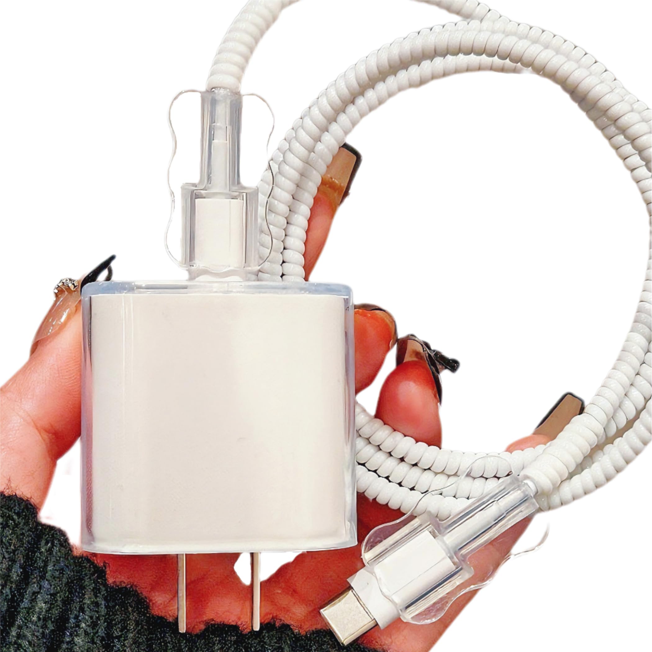 Protector de cable para iPhone para llevar en tu mochila funda de silicona transparente 8