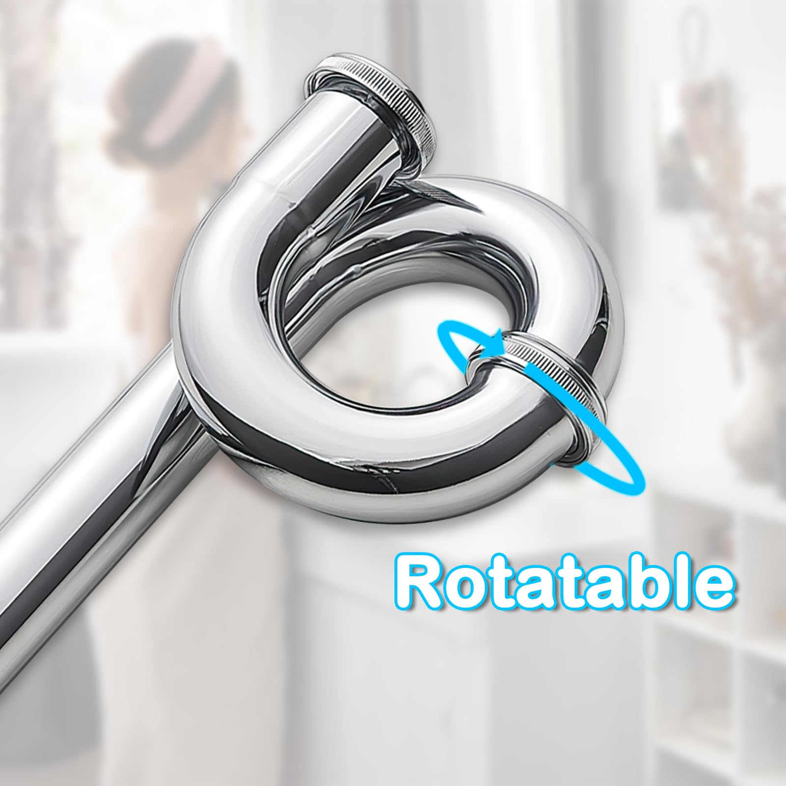 Sifón Compatible para Lavabo, Sifón de Tubería, Sifón Universal de Diseño, para Lavabo y Fregadero de Baño, Sifon Lavabo de Baño 1 1/4 Pulgadas (32mm)