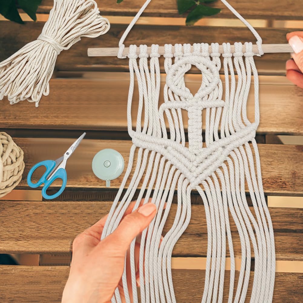 FREEBLOSS Kit de suspension murale arbre de vie en macramé à faire soi-même - Tapisserie murale arbre de vie - Décoration murale pour salon - Kit macramé pour débutant avec instructions (français